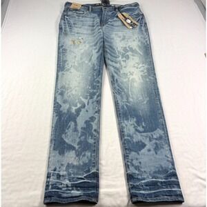 PRPS Jeans Mens 36x34 Blue Slim Tapered Stretch Denim Distressed Grunge NEW